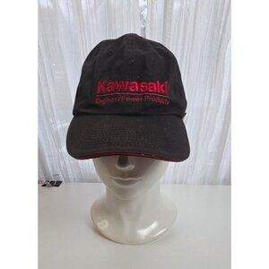 Vintage & Promotional Kawasaki Black with Red Men's Baseball Hat with Adjustable